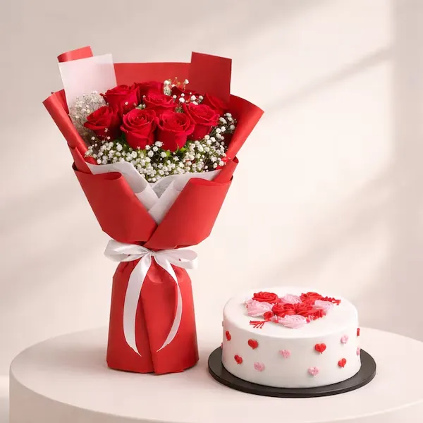 10 red roses and black forest cake 10 red roses and black forest cake