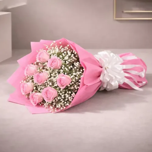 exotic pink roses bouquet