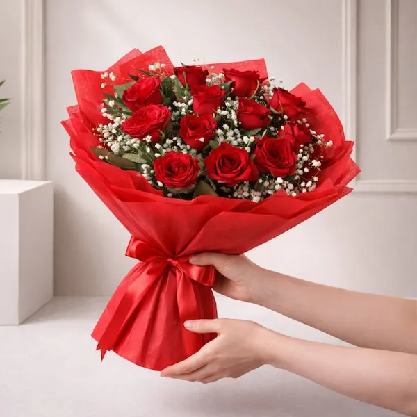 romantic bunch of red roses romantic bunch of red roses