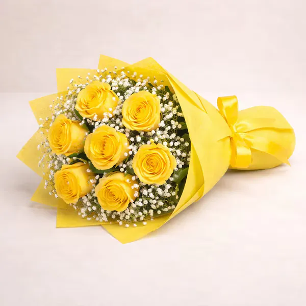 pure 8 yellow roses bouquet pure 8 yellow roses bouquet