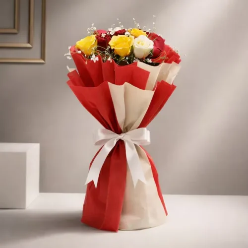 8 mixed roses bouquet