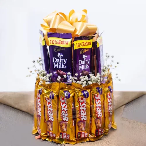 double storey assorted chocolate arrangement