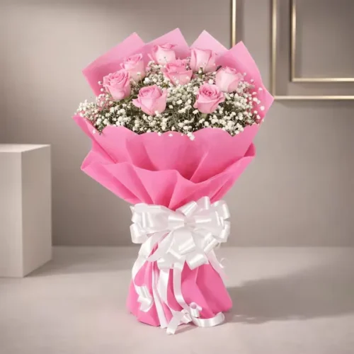 exotic pink roses bouquet
