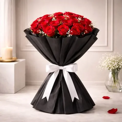mesmerizing red roses bouquet