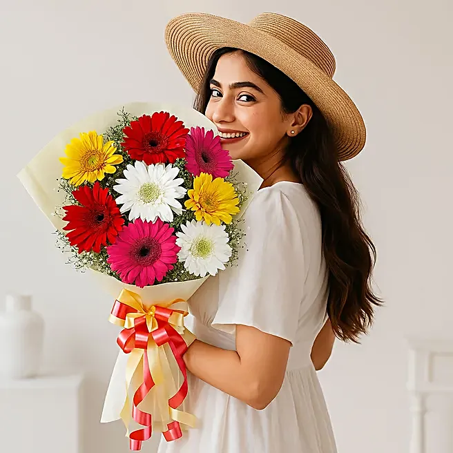mixed brilliance gerbera flower bouquet mixed brilliance gerbera flower bouquet