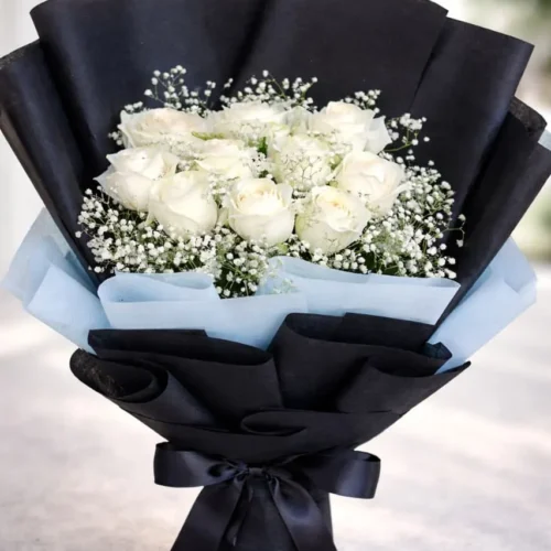 pure elegance 10 white roses