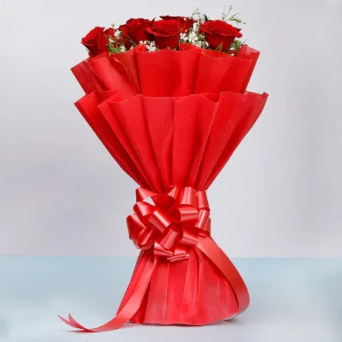 romantic 12 red roses bouquet